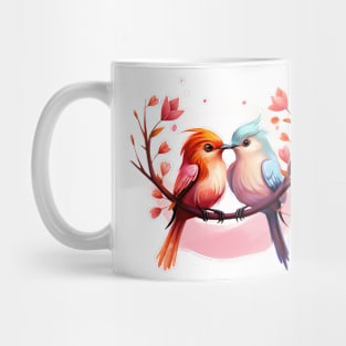 Valentine Kissing Tailorbird Couple Mug